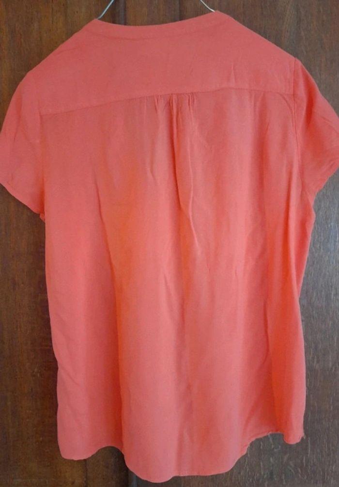 Blouse manches courtes couleur corail - photo numéro 3