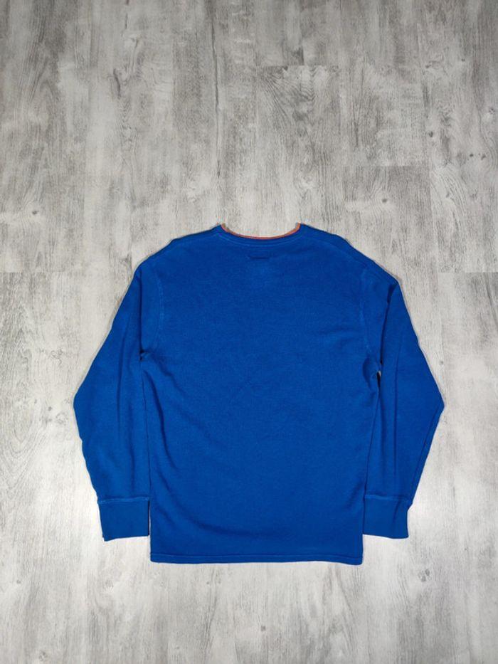 Pull Ralph Lauren Nid D'abeilles Bleu Logo Brodé Orange Taille L Homme - photo numéro 8