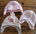 Lot de 3 bonnets bébé fille tout doux