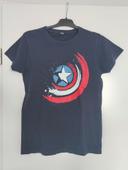 T-shirt bleu marine bouclier Captain America 12ans