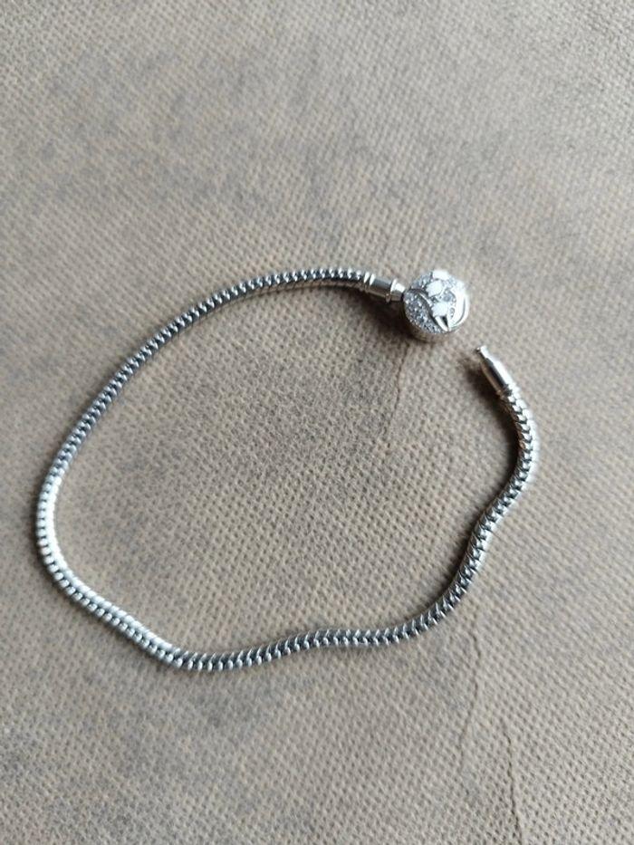 Bracelet en acier inoxydable et fermoir en argent de 22cm - photo numéro 2