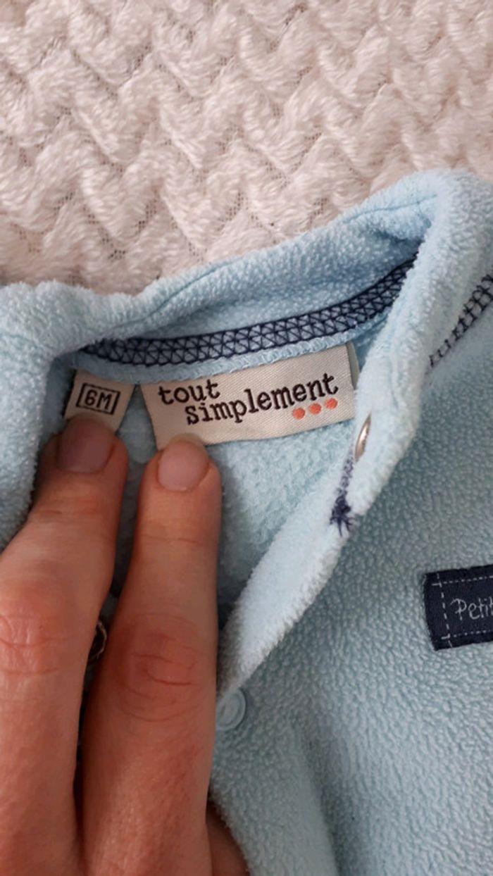 Gilet polaire bleu clair Tout Simplement 6 mois - photo numéro 3