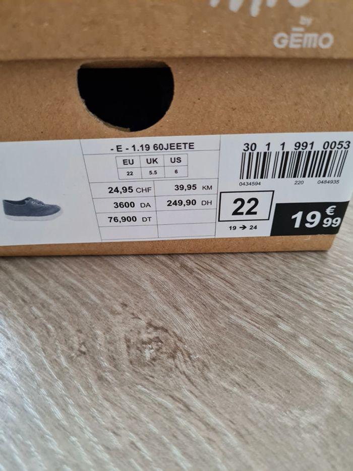 Chaussures bébé toile bleue mixte taille 21 (taille comme un 21) - photo numéro 5