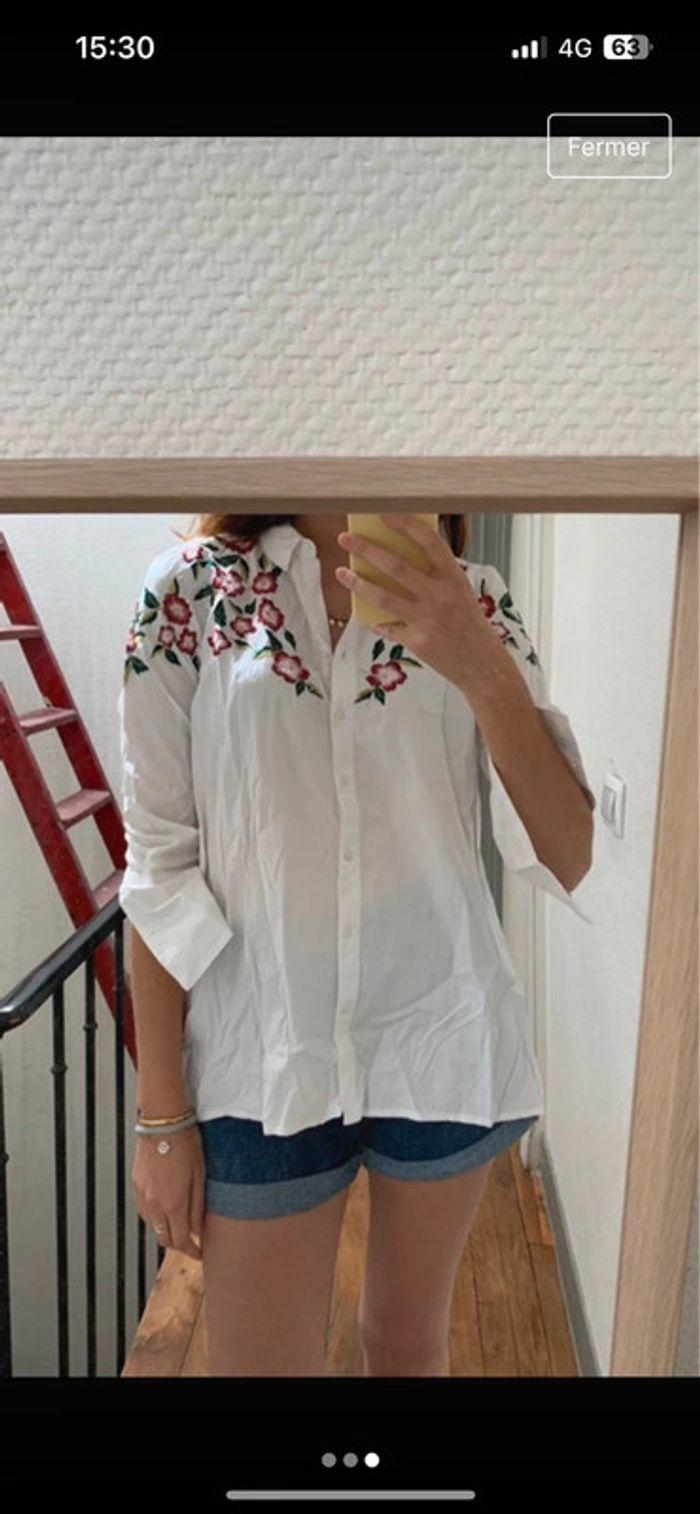 Chemise Zara taille 36 à fleurs - photo numéro 4