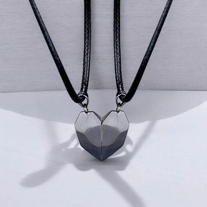 Collier coeur à partager en acier inoxydable, anti allergique