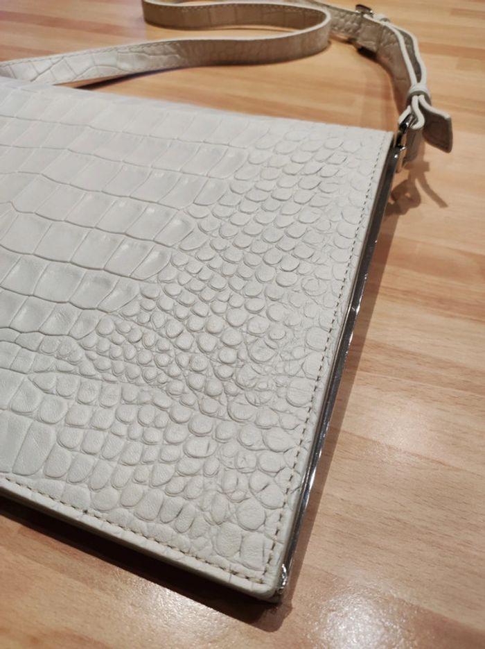 Sac pochette Barbara Bui, croco crème, en 100% cuir de veau, neuf - photo numéro 13