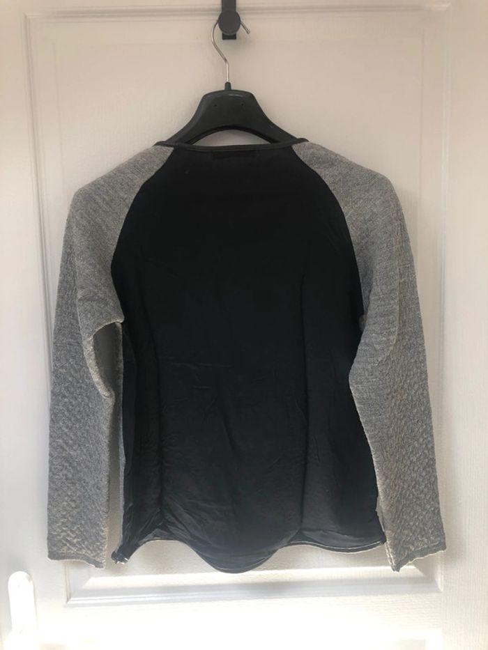 Pull gris bi matière camaïeu taille 1 - photo numéro 3