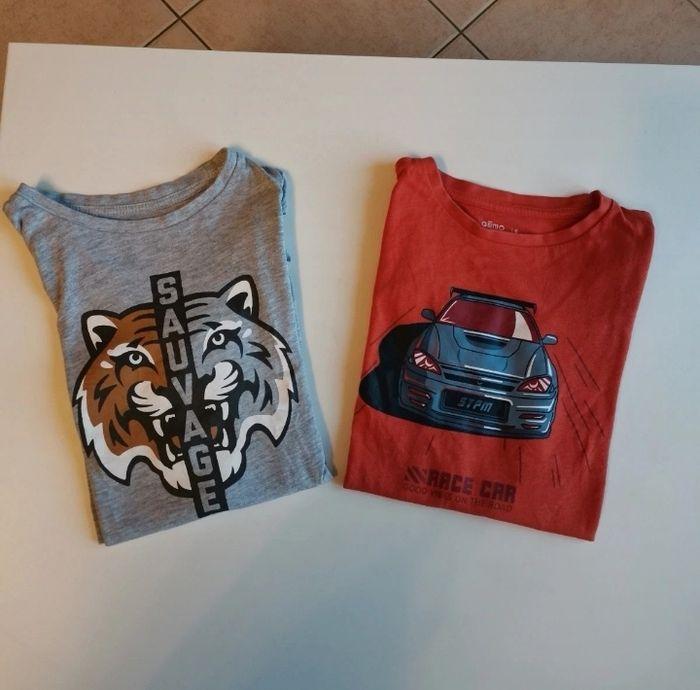 Tee-shirts à manches longues tigre et voiture - photo numéro 1