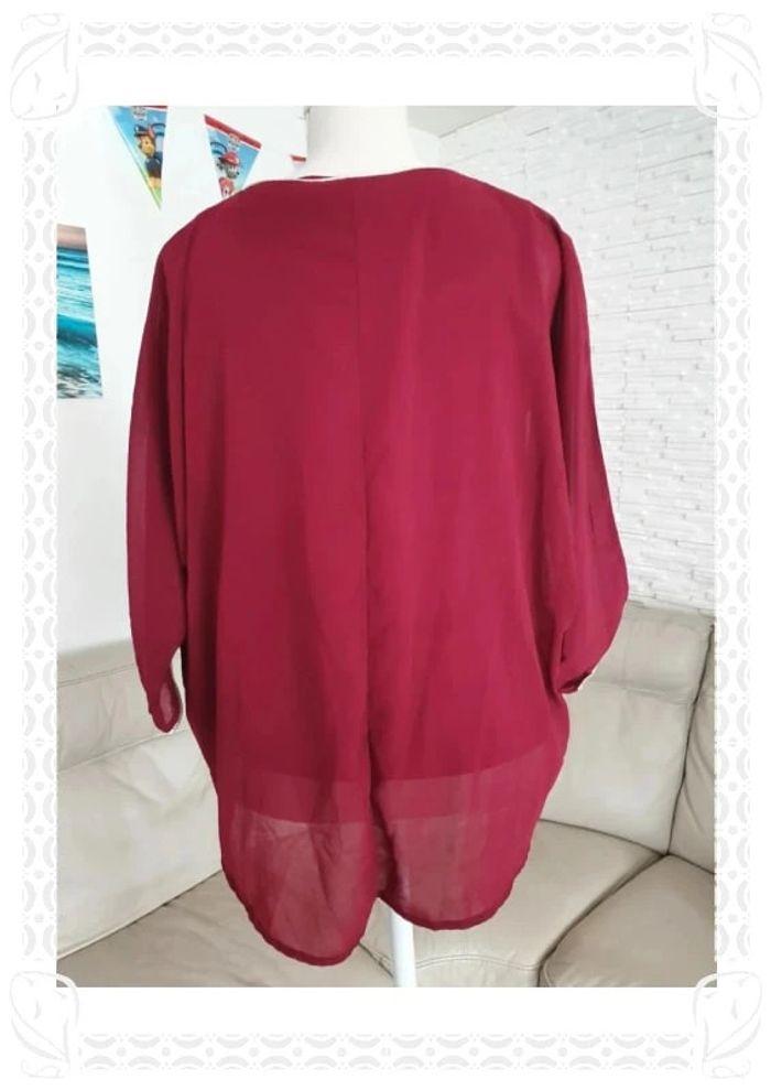 Blouse bordeaux cerise vanny taille M 38 - photo numéro 3