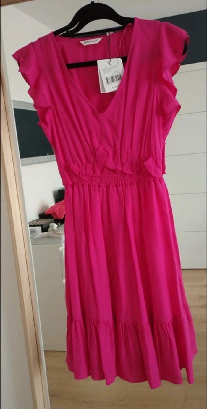 Robe manches courtes rose fuschia taille 42 Naf Naf - photo numéro 1