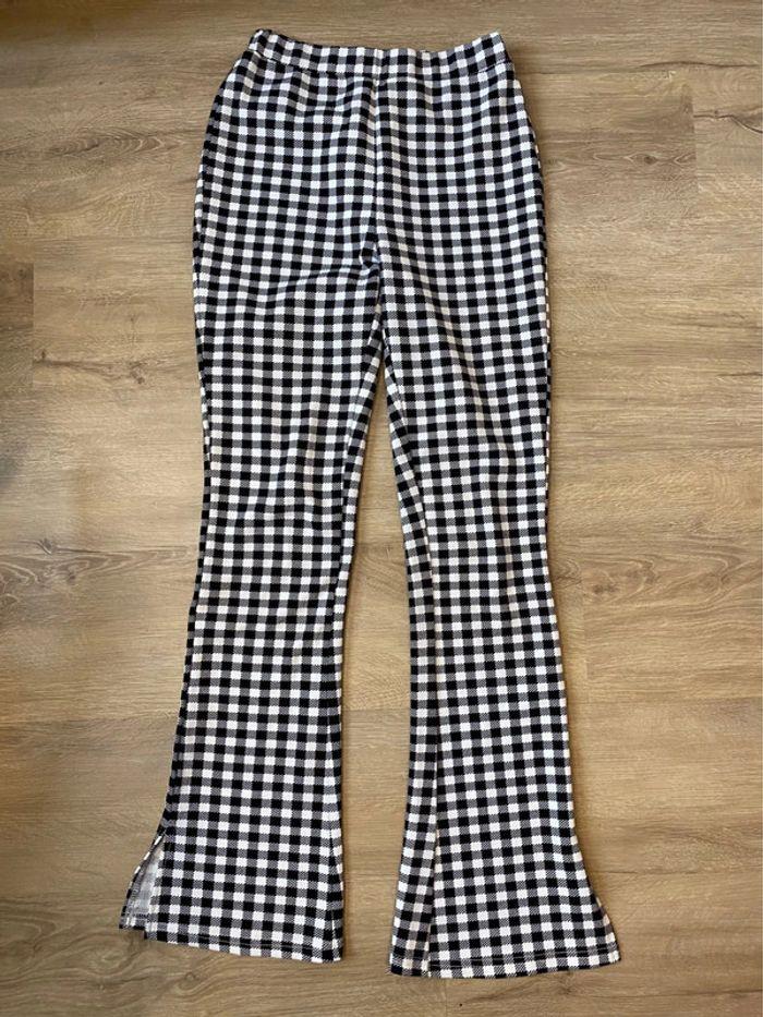 Legging flare / pattes d’éléphant motif à carreaux noir et blanc Shein taille S / 36 - photo numéro 3