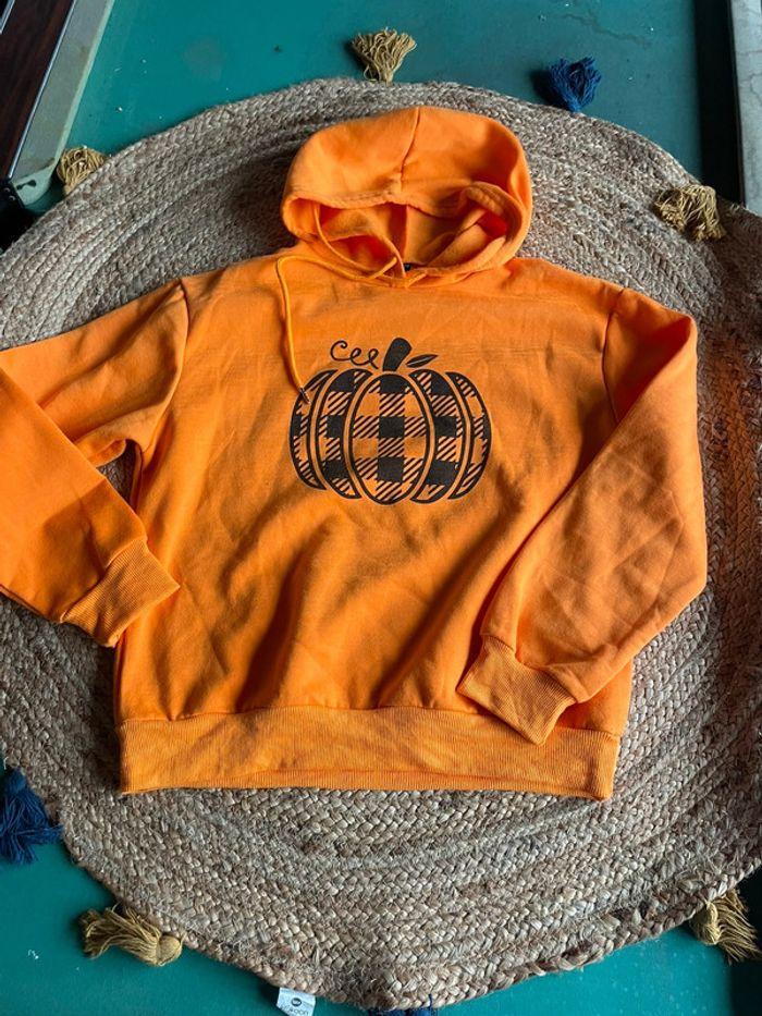 Sweat motif citrouille taille M orange - photo numéro 1