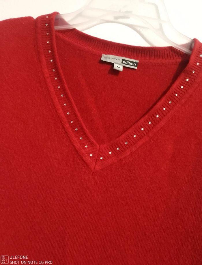 Pull rouge strass opm - photo numéro 2