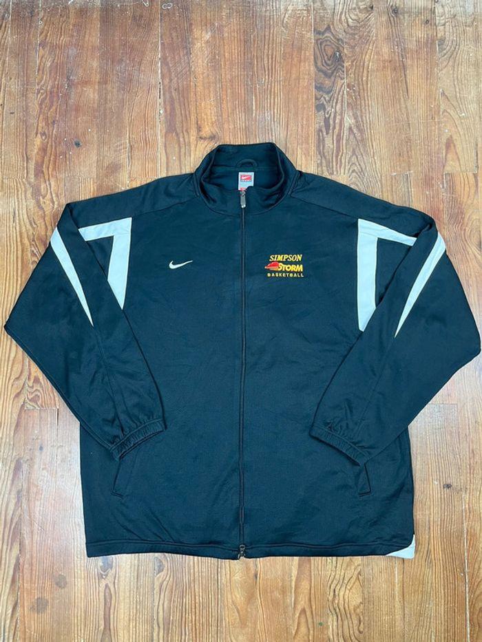 Veste sport Vintage 90's Nike Team basketball Simpson Storm USA noir brodée 3XL / XXXL - photo numéro 1