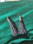 Boucles d'oreilles franges noires