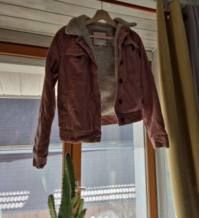 Veste velours doublé  vieux rose poudré - photo numéro 1