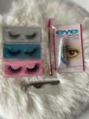 Lot 3x faux cils + colle + accessoires