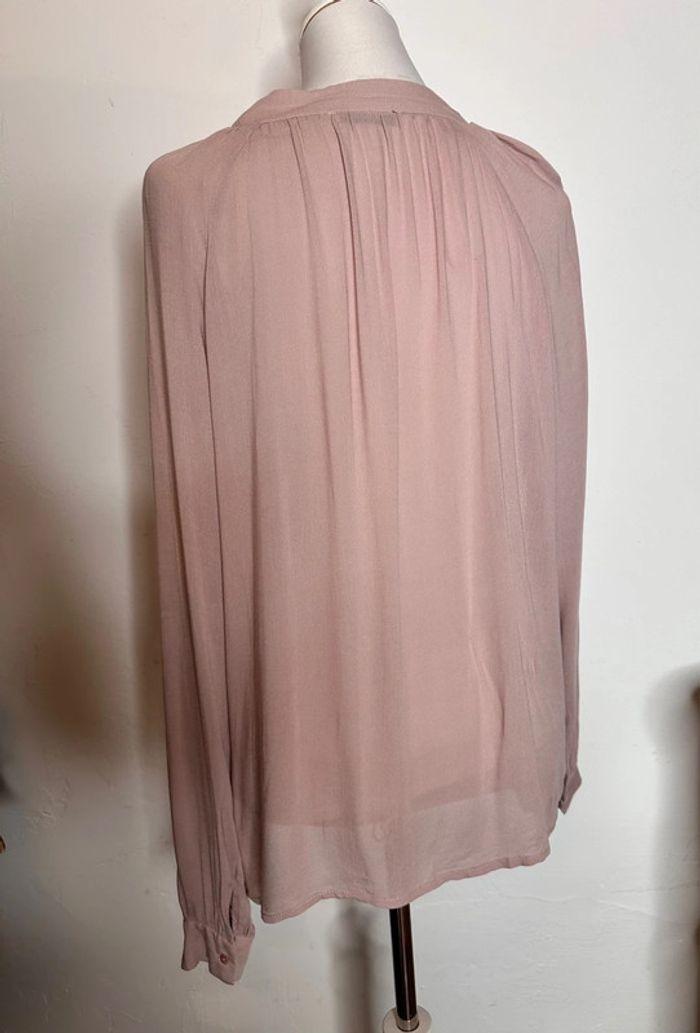 Blouse fluide Mango bois de rose col lavallière taille S - photo numéro 5