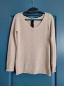 Pull beige et lurex