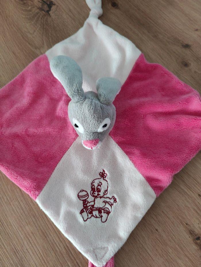 Doudou plat Rodadou lapin rose - photo numéro 2