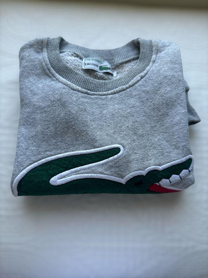 Sweat Lacoste gris 12ans - photo numéro 4