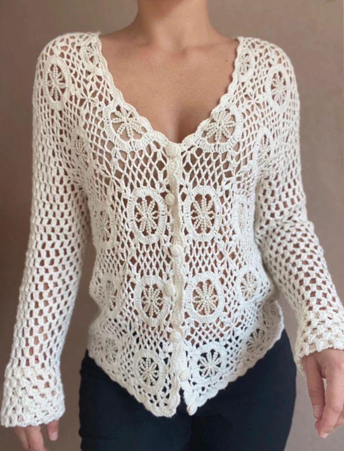 Vintage crochet handmade 90s y2k top - photo numéro 1