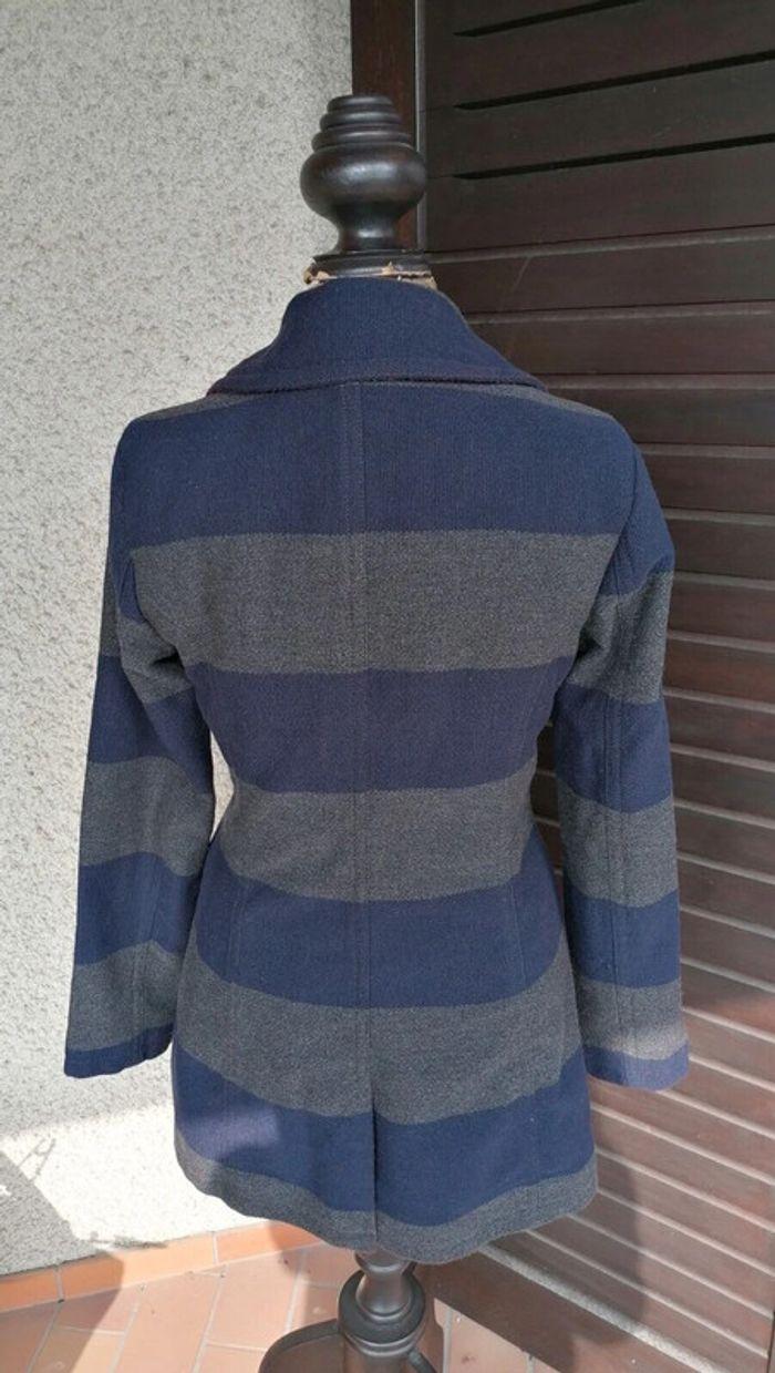 Veste caban, rayé gris/bleu, L - photo numéro 4