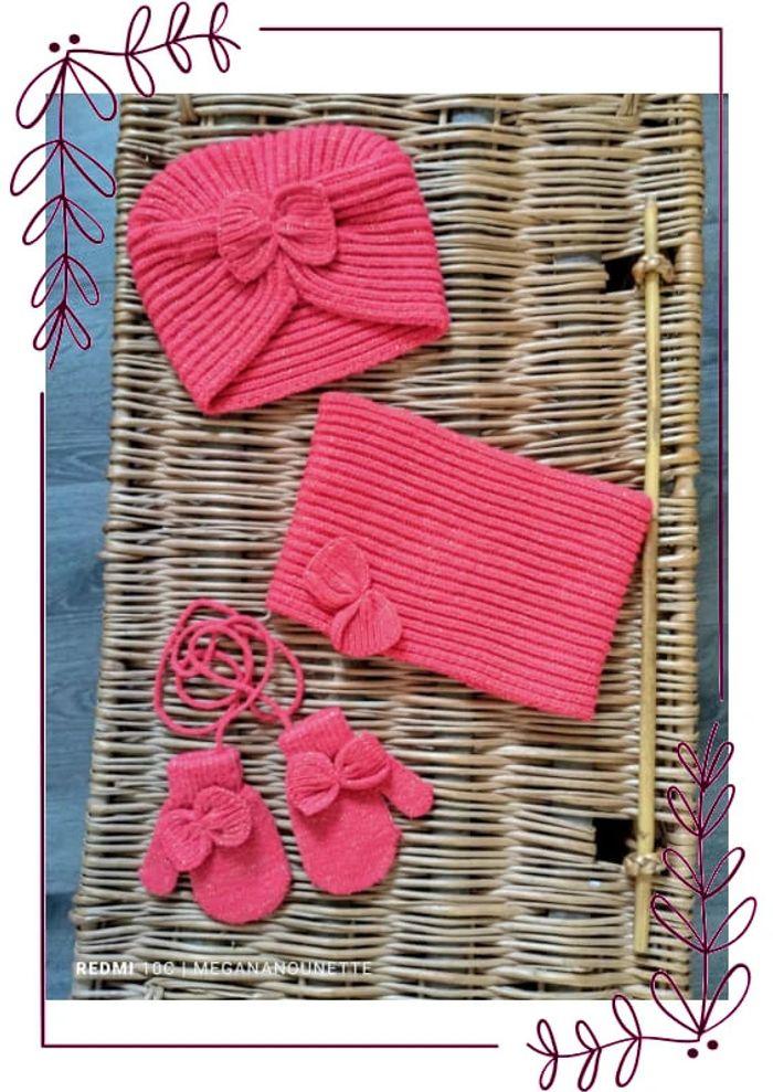 🦋 Ensemble bonnet, snood tour de cou et gants 3 ans Boutique Local - photo numéro 1