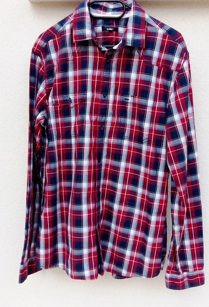 Chemise manches longues Celio à carreaux taille L - photo numéro 9