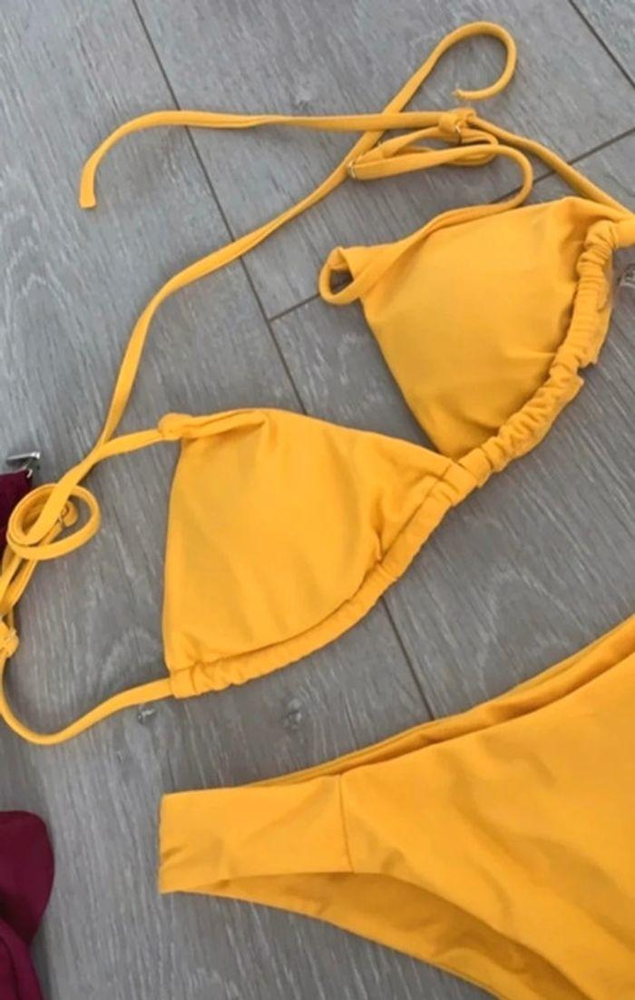 Lot de 2 maillots 2 pièces jaune prune - photo numéro 5