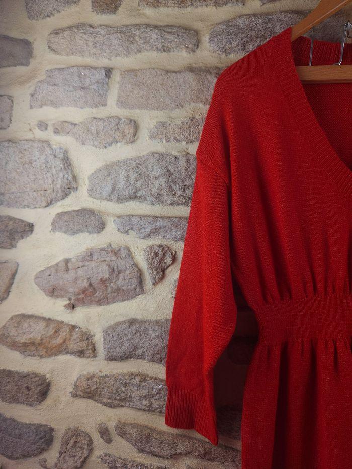 Robe pull en tricot épaules tombantes rouge Femme taille 52 marque Asos 🍬 - photo numéro 2