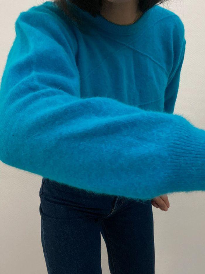 Pull court d’hiver couleur turquoise - photo numéro 6