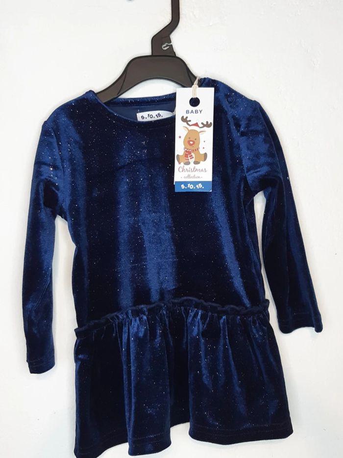 Robe bébé Noël  74 cm 1 ans marine argenté  5.10.15 - photo numéro 15