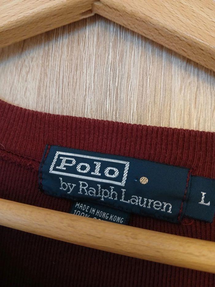 Tee shirt ralph lauren manches longues rouge bordeaux L - photo numéro 3