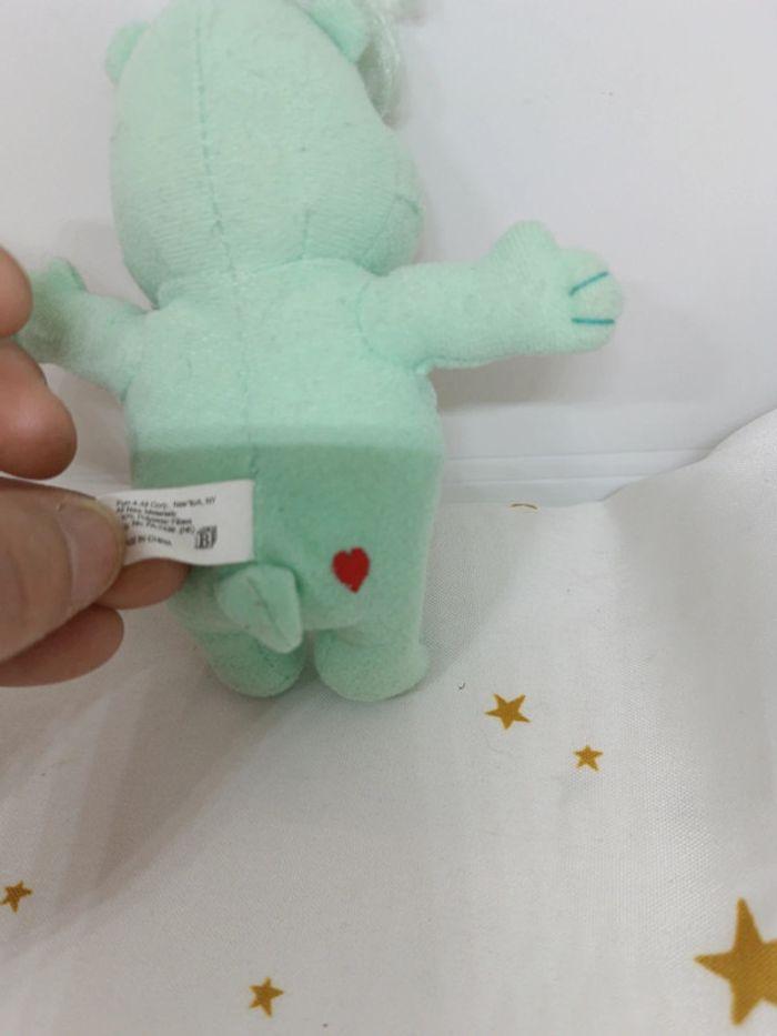 Small Care bears 2001 tcfc Bisounours mini petit peluche Teddy ours vert green rainbow étoile Stars - photo numéro 8