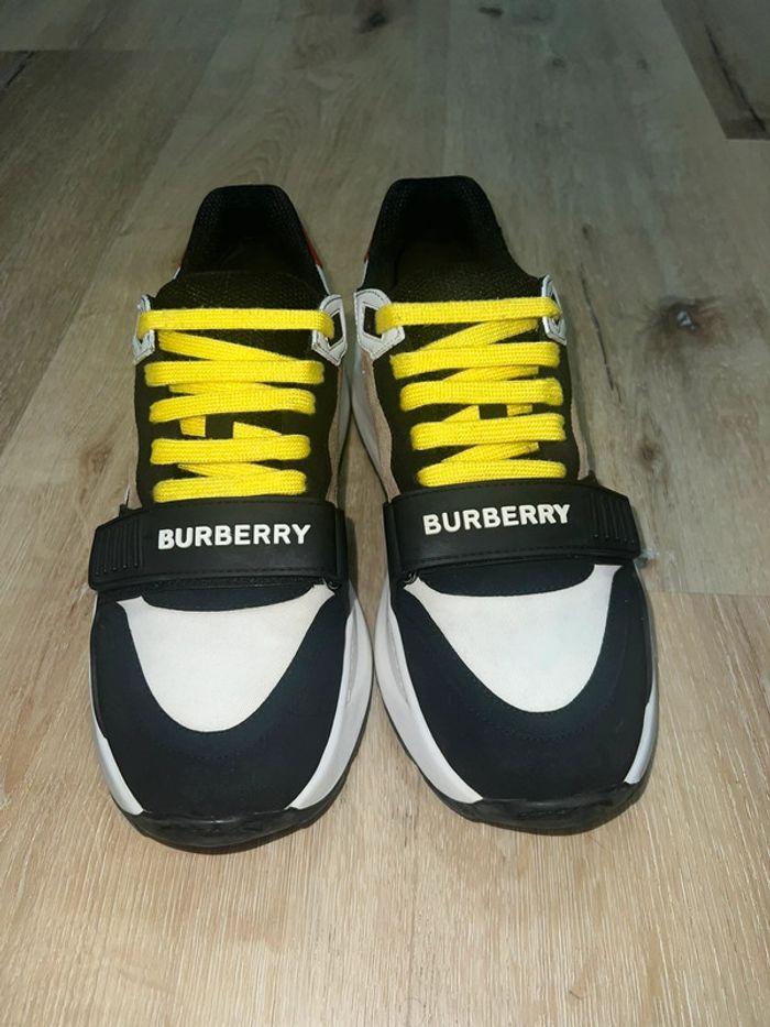 Sneakers burberry en cuir velours, cuir et Check - photo numéro 2