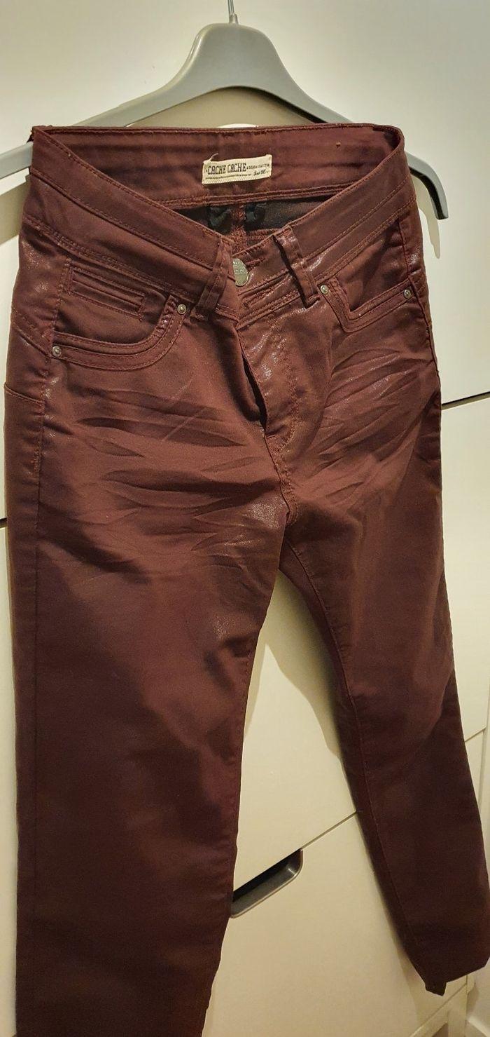 Pantalon rouge bordeaux 36 enduit - photo numéro 2