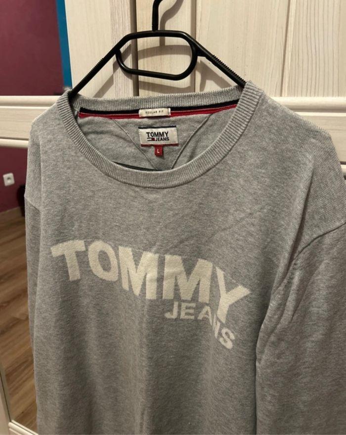 Pull gris pour homme, taille L, très bon état, Tommy Jeans - photo numéro 3