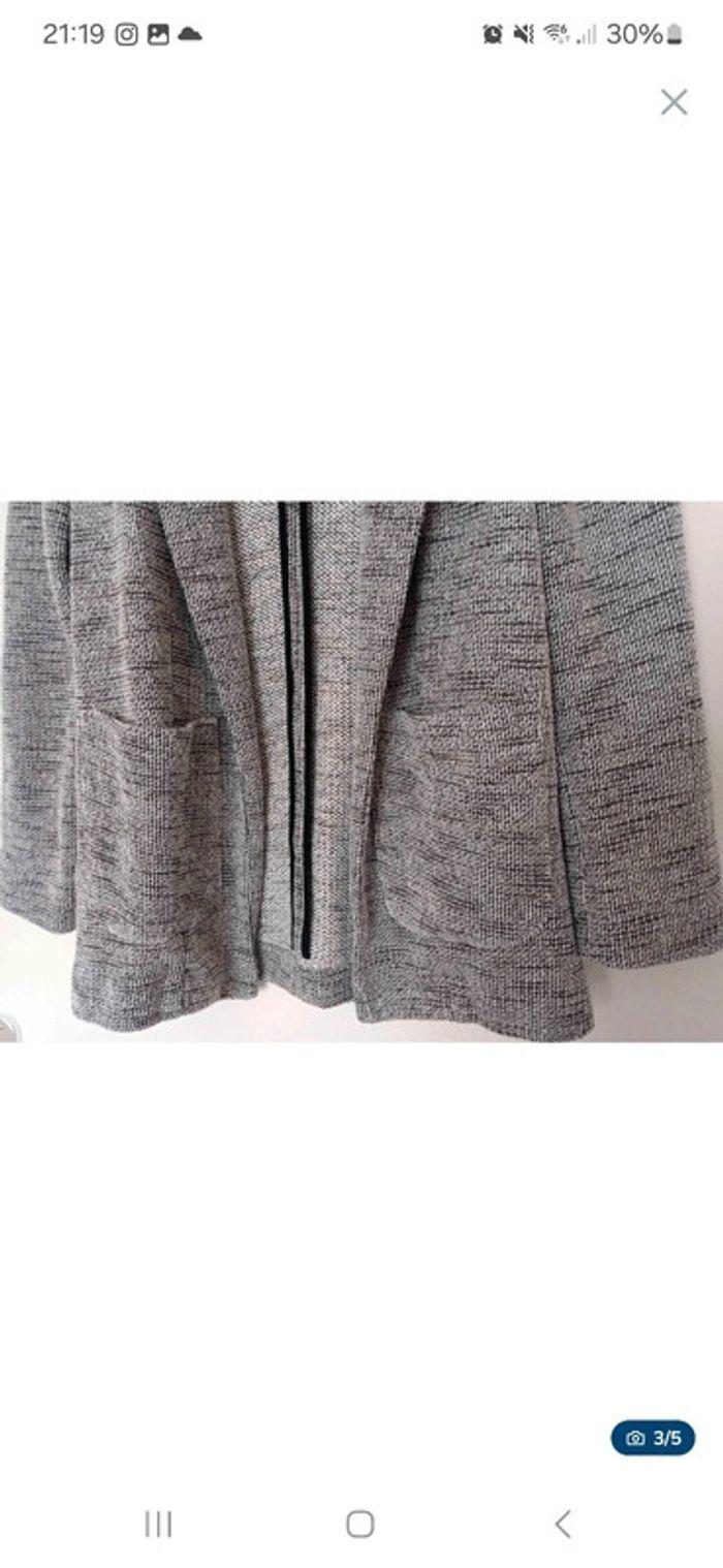 Veste blazer droit gris chiné - Promod - Taille S : 36 - 38 - photo numéro 3