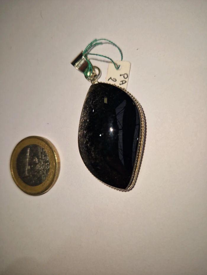 Pendentif obsidienne argentée Mexique - photo numéro 6