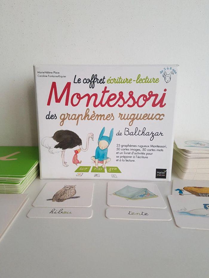 Le coffret écriture-lecture Montessori des graphèmes rugueux de Balthazar - photo numéro 1