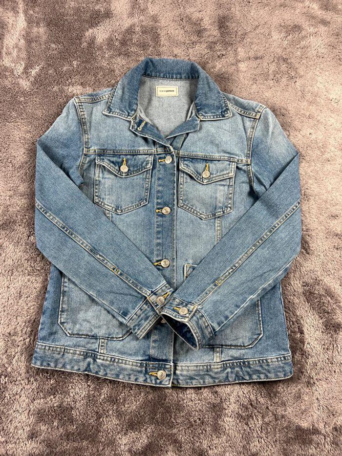 👕 Veste en Jeans vintage y2k Bleu Clair Taille XS 👕 - photo numéro 1