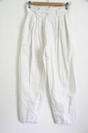 Vintage made in France - Pantalon blanc taille haute en coton