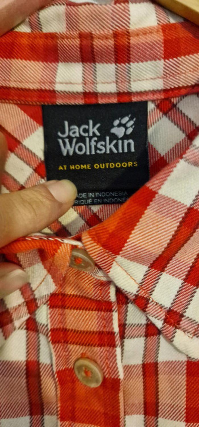 Chemise cintrée a manches longues et carreaux rouge Jack Wolfskin femme taille M - photo numéro 6