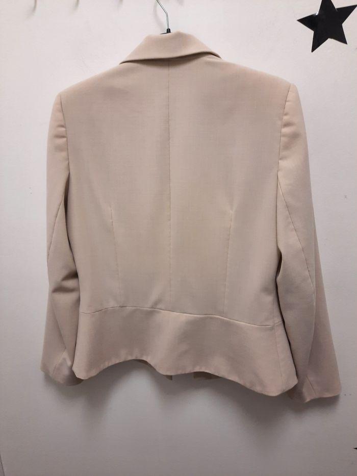 Veste blazer léger beige clair, Nina Kalio, t. 40 - photo numéro 4