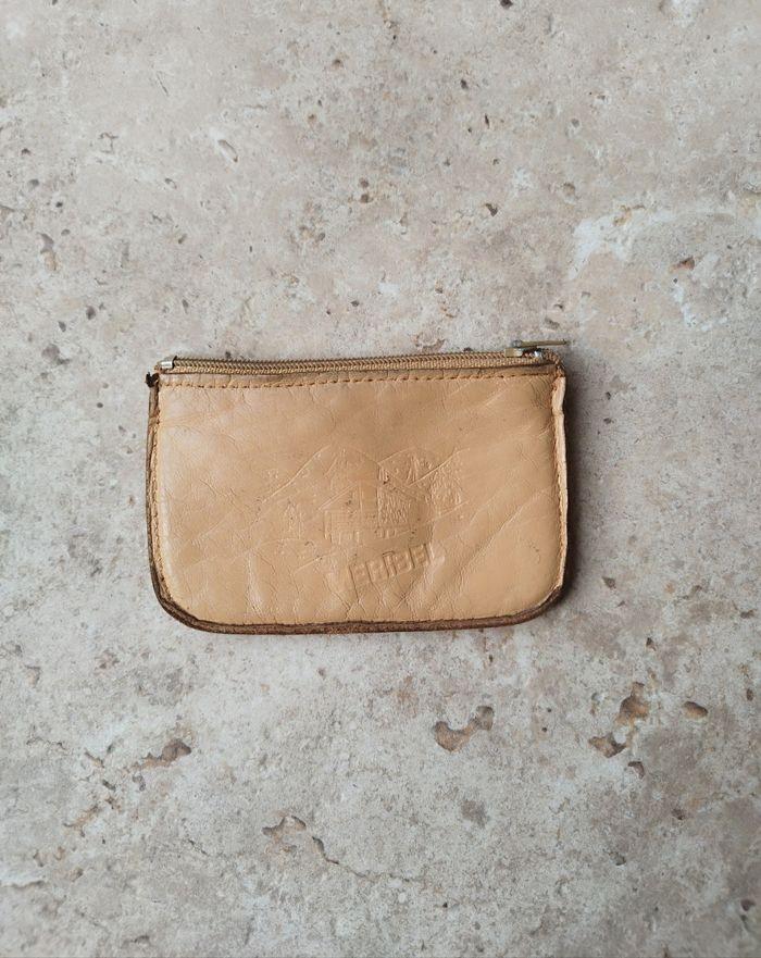 Petit porte monnaie porte carte en cuir beige - photo numéro 6