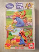 2 puzzles en bois winnie l'ourson Disney 2 x 25 pieces Educa