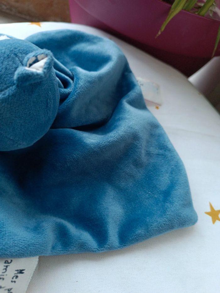 Peluche plush bout'chou boutchou doudou ours Bear ours small mouchoir couverture bleu blue cirque - photo numéro 8