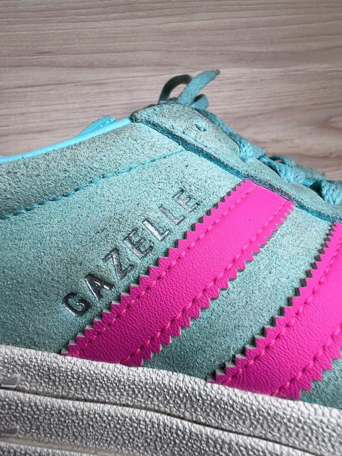 👟 Adidas Gazelle Bold Vert Pastel et Rose Pointure FR 37 1/3 US 6 👟 - photo numéro 11