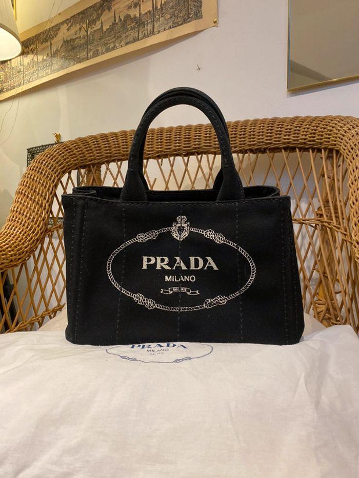 Sac à main Prada noir en tissu et dust bag - photo numéro 1